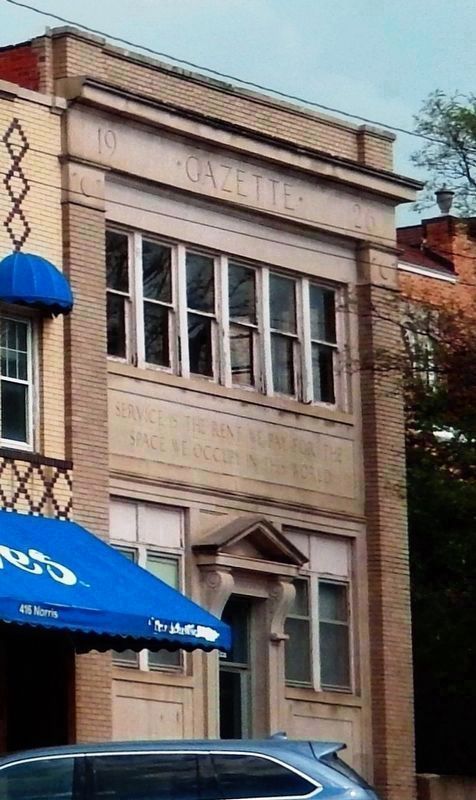 1926 <i>Gazette</i> Building<br>422 Norris Avenue. Click for full size. 1926 <i>Gazette</i> Building<br>422 Norris Avenue image. Click for full size.