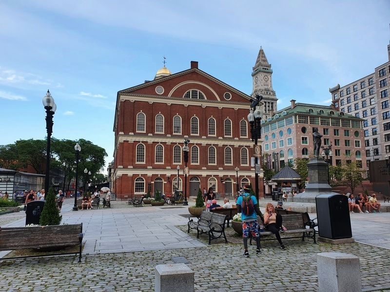Samuel Adams and Faneuil Hall image. Click for full size.