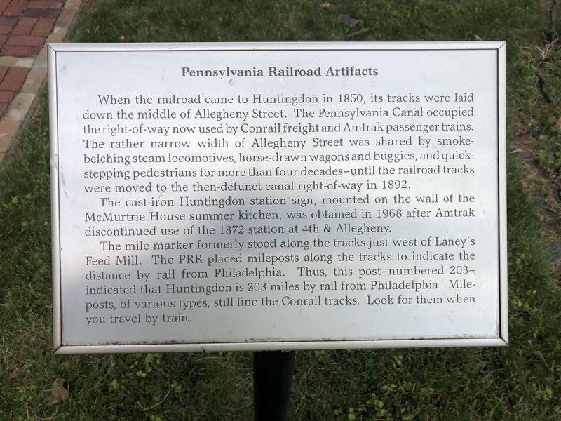 Pennsylvania Railroad Artifacts Marker image. Click for full size.