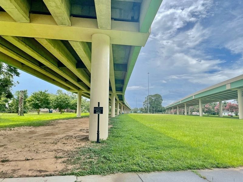 Part of the area under the I-110 bridges where the neighborhoods previously existed. image. Click for full size.