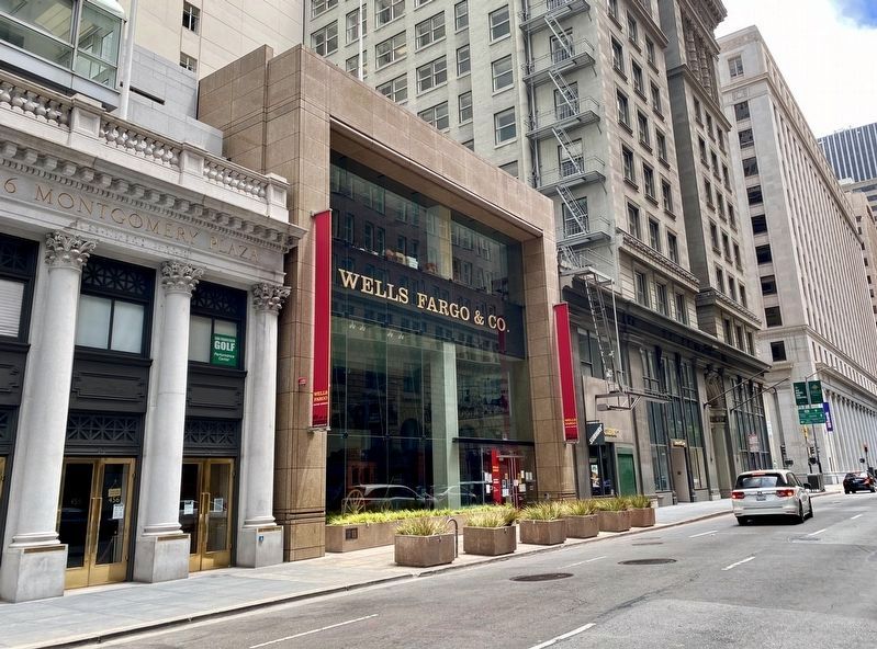 Wells, Fargo & Co. Museum and Marker, looking south towards California Street. Click for full size. Wells, Fargo & Co. Museum and Marker, looking south towards California Street image. Click for full size.