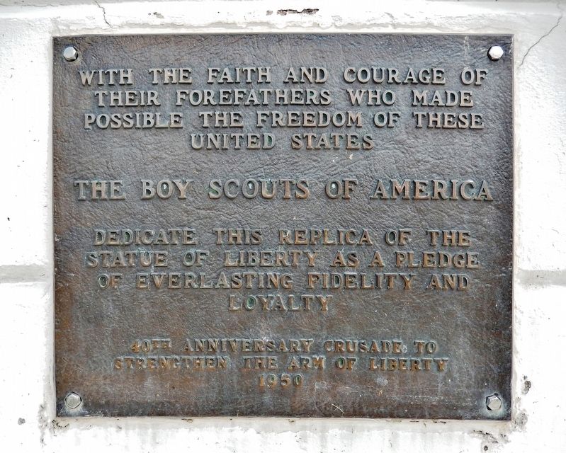 Replica of the Statue of Liberty Marker. Click for full size. Replica of the Statue of Liberty Marker image. Click for full size.