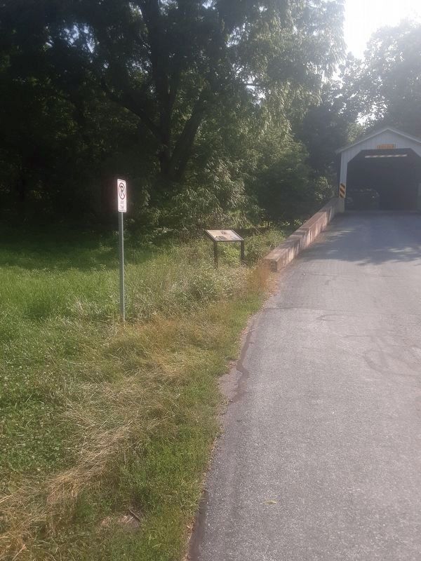 Baumgardner's Mill Covered Bridge (1860) Marker. Click for full size. Baumgardner's Mill Covered Bridge (1860) Marker image. Click for full size.