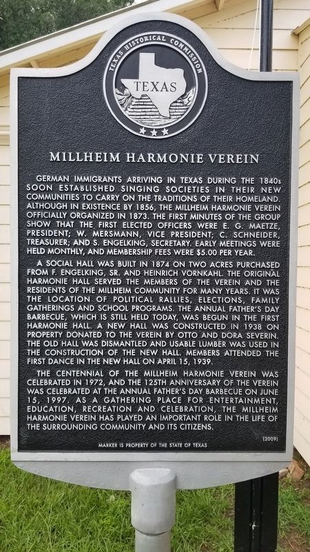 Millheim Harmonie Verein Marker image. Click for full size.