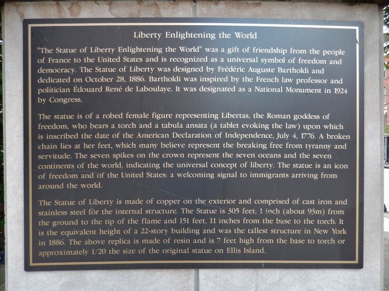 Liberty Enlightening the World Marker image. Click for full size.