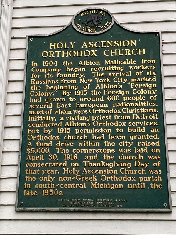 Holy Ascension Orthodox Church Marker image. Click for full size.