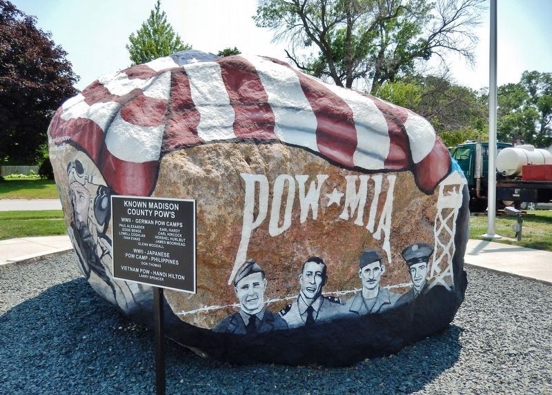 Madison County Freedom Rock<br>(POW ☆ MIA • <i>west side</i>) image. Click for full size.