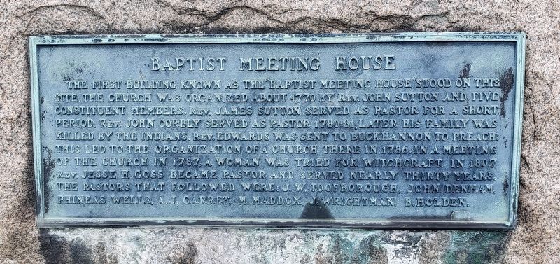 Baptist Meeting House Marker image. Click for full size.