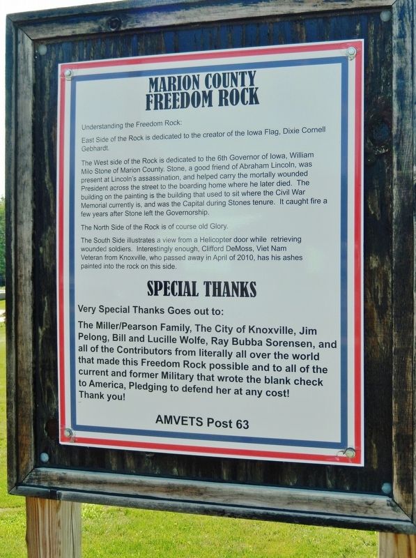 Marion County Freedom Rock Marker image. Click for full size.