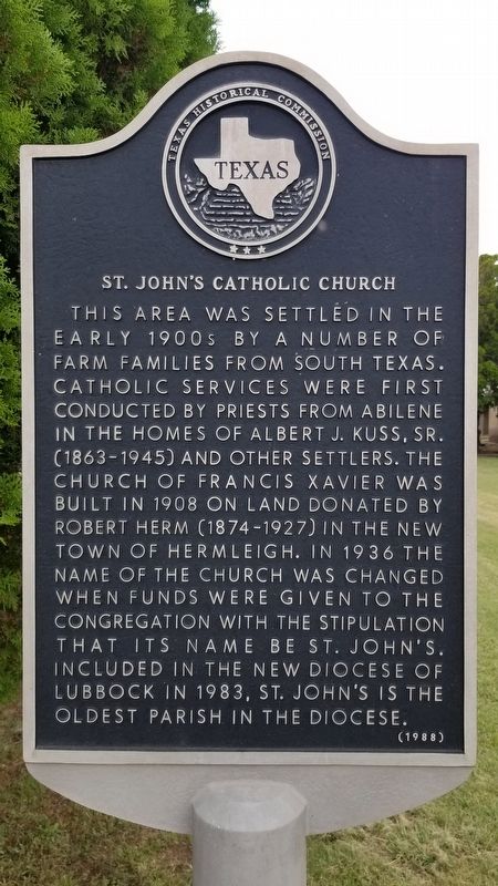 St. John's Catholic Church Marker image. Click for full size.