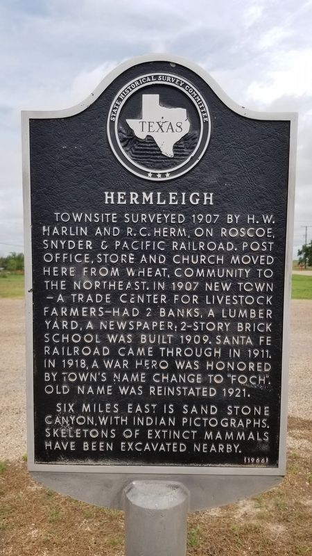 Hermleigh Marker image. Click for full size.