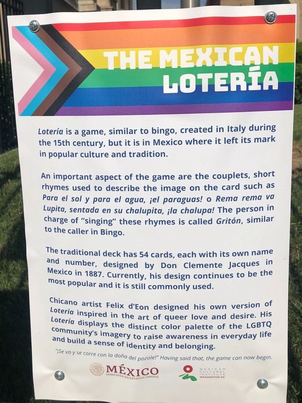 The Mexican Lotera [English language] sign image. Click for full size.