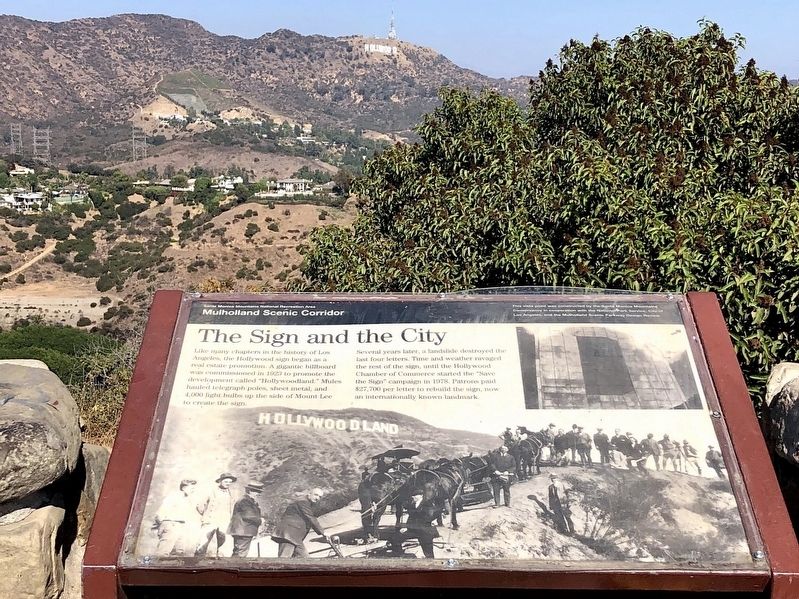 Hollywood Sign and Marker image. Click for full size.