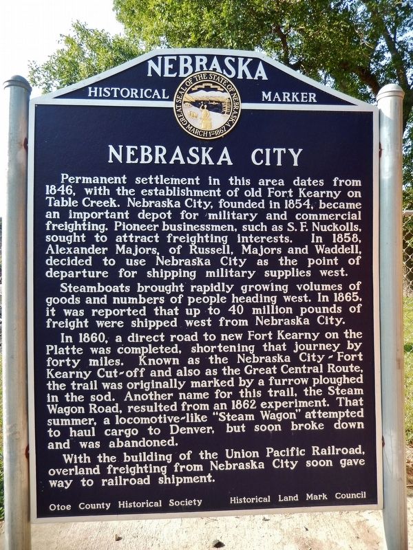 Nebraska City Marker image. Click for full size.
