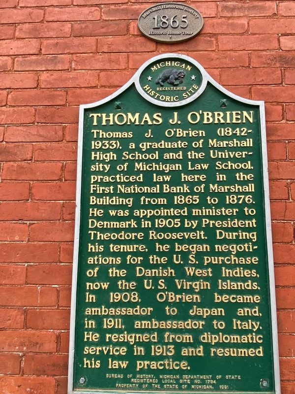 Thomas J. O'Brien Marker. Click for full size. Thomas J. O'Brien Marker image. Click for full size.