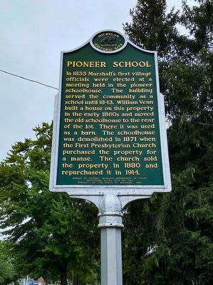 Pioneer School Marker. Click for full size. Pioneer School Marker image. Click for full size.