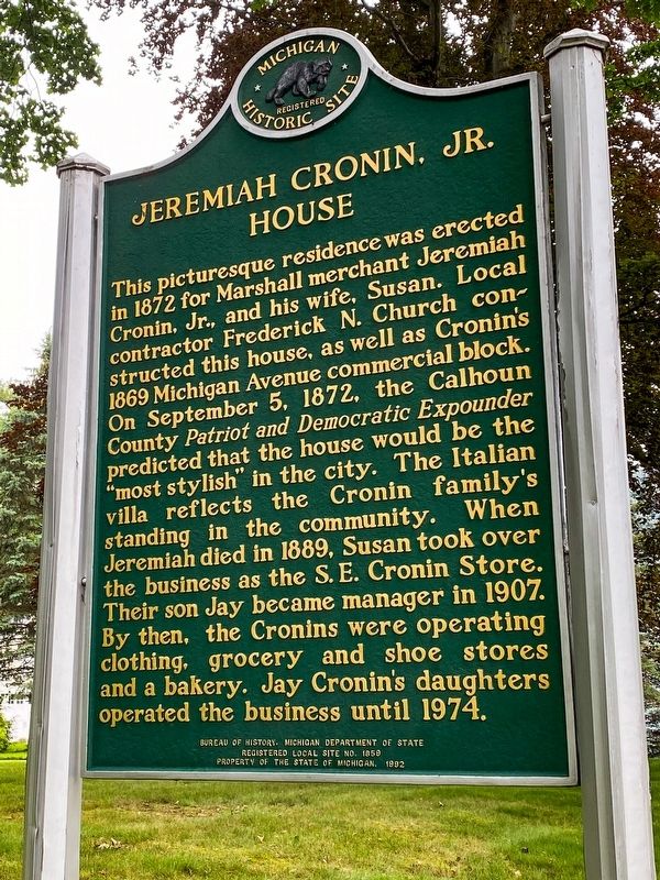 Jeremiah Cronin Jr. House / John Bellairs Marker image. Click for full size.