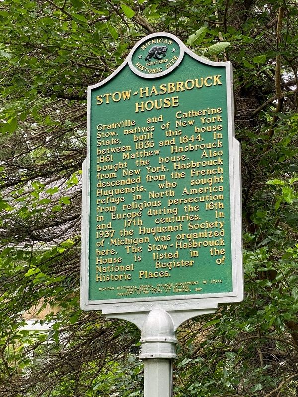 Stow-Hasbrouck House Marker image. Click for full size.