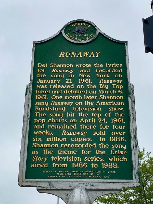 Del Shannon / Runaway Marker image. Click for full size.