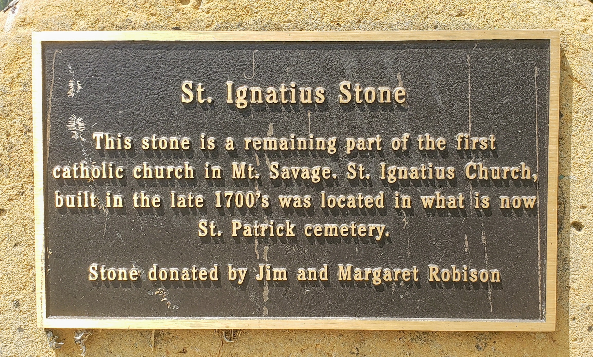 St. Ignatius Stone Marker