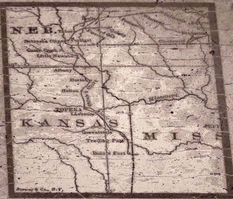Marker detail: John Browns Route<br>Kansas, Nebraska Territory and Iowa image. Click for full size.