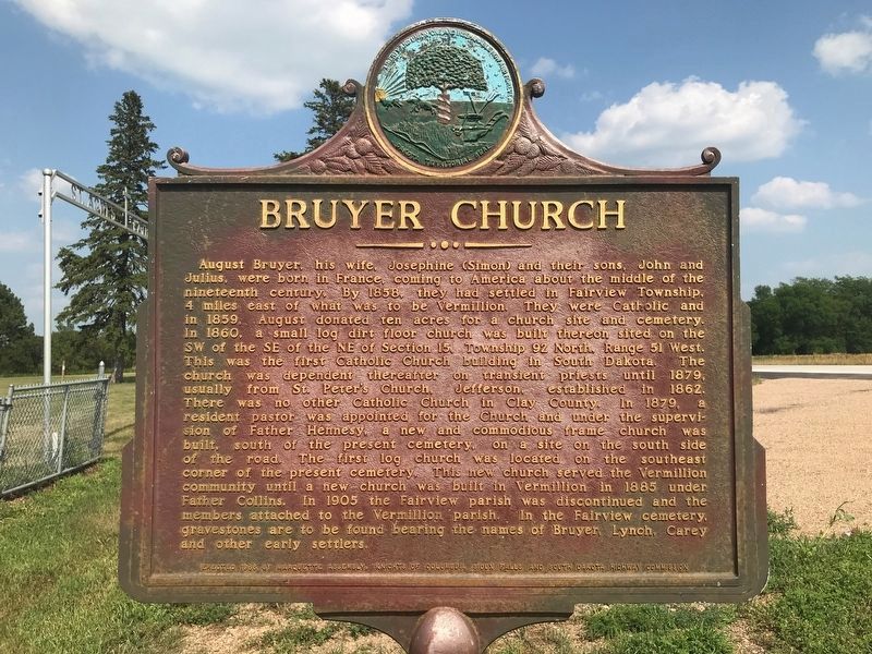 Bruyer Church Marker image. Click for full size.