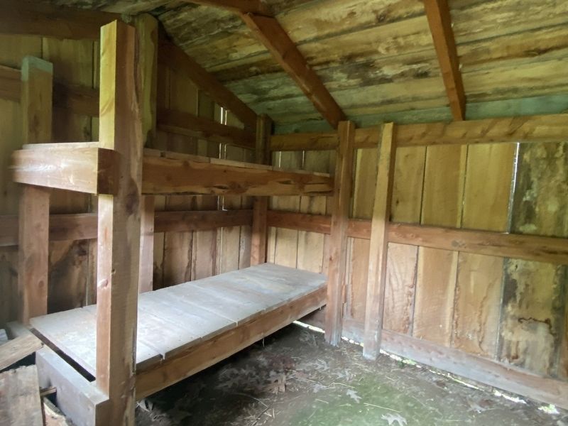 Inside of the replica hut. image. Click for full size.