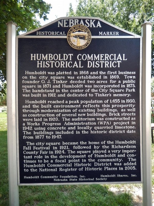 Humboldt Commercial Historical District Marker image. Click for full size.