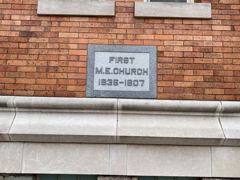 First United Methodist Church cornerstone image. Click for full size.