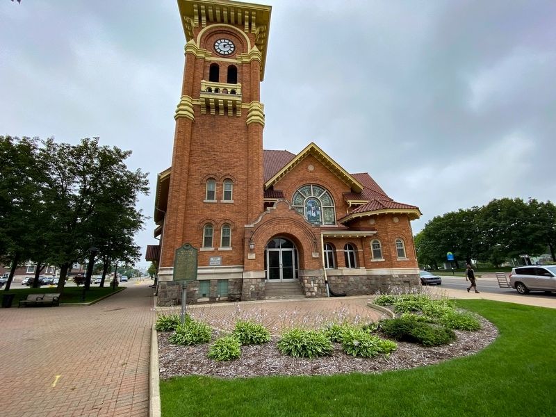 The marker at the First United Methodist Church image. Click for full size.