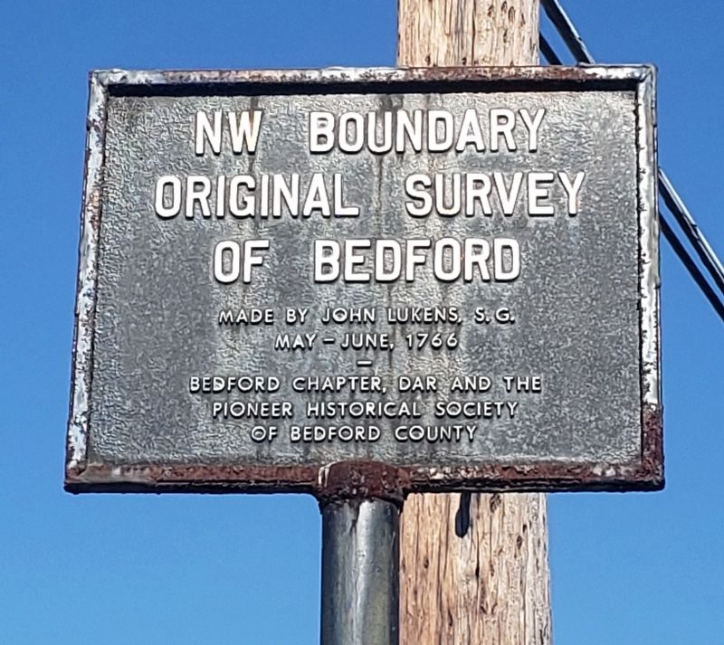 NW Boundary Original Survey of Bedford Marker image. Click for full size.