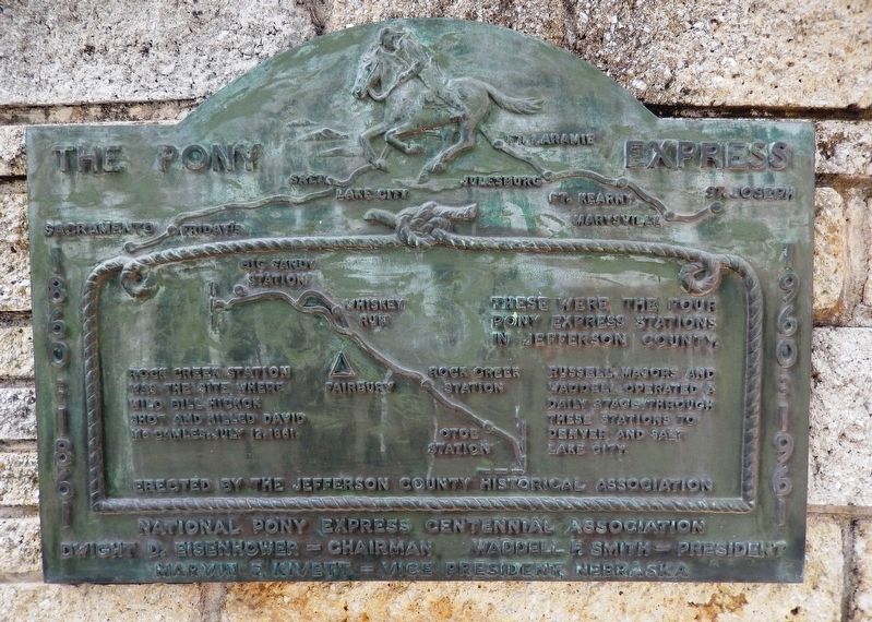 Jefferson County Pony Express Stations Marker image. Click for full size.