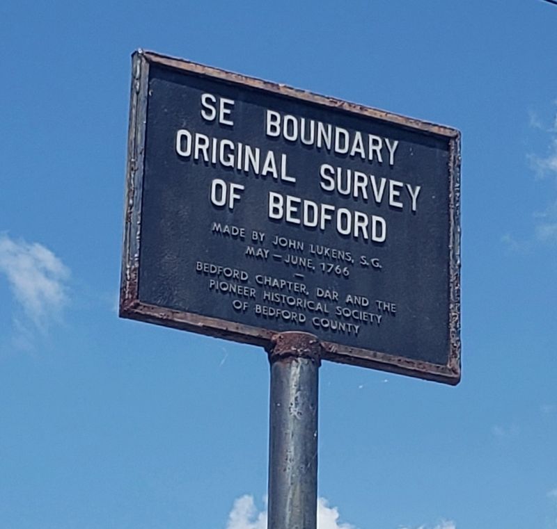 SE Boundary Original Survey of Bedford Marker image. Click for full size.