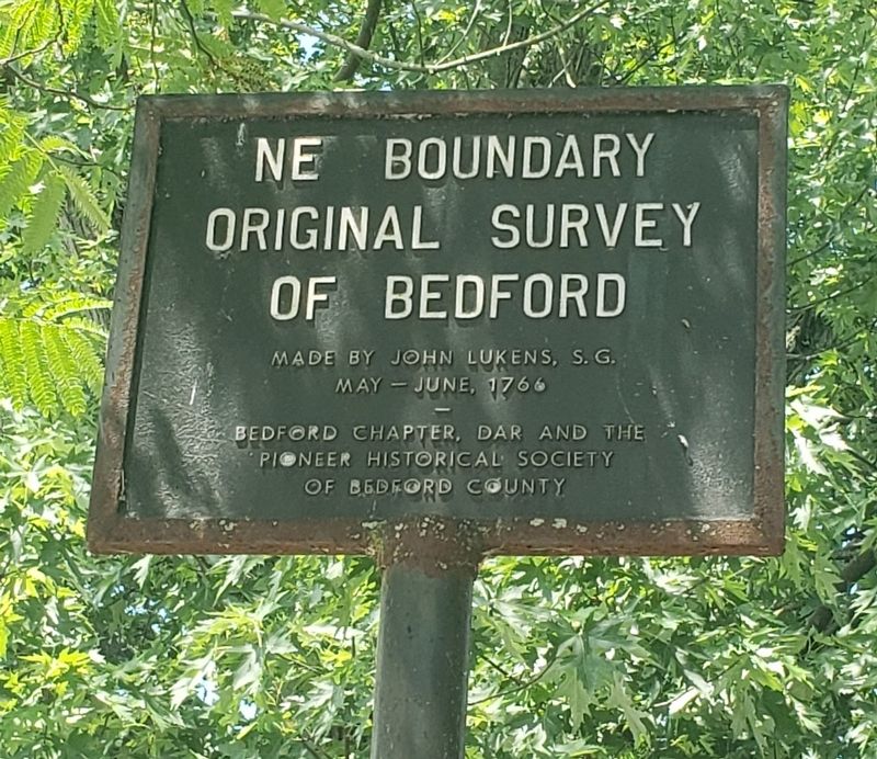 NE Boundary Original Survey of Bedford Marker image. Click for full size.