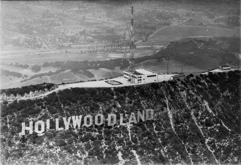 <i>Detailed aerial view of Hollywoodland sign and Hollywood Hills</i> image. Click for full size.