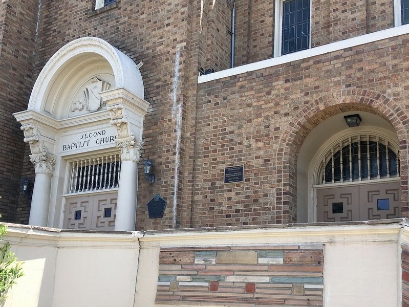 Second Baptist Church Marker. Click for full size. Second Baptist Church Marker image. Click for full size.
