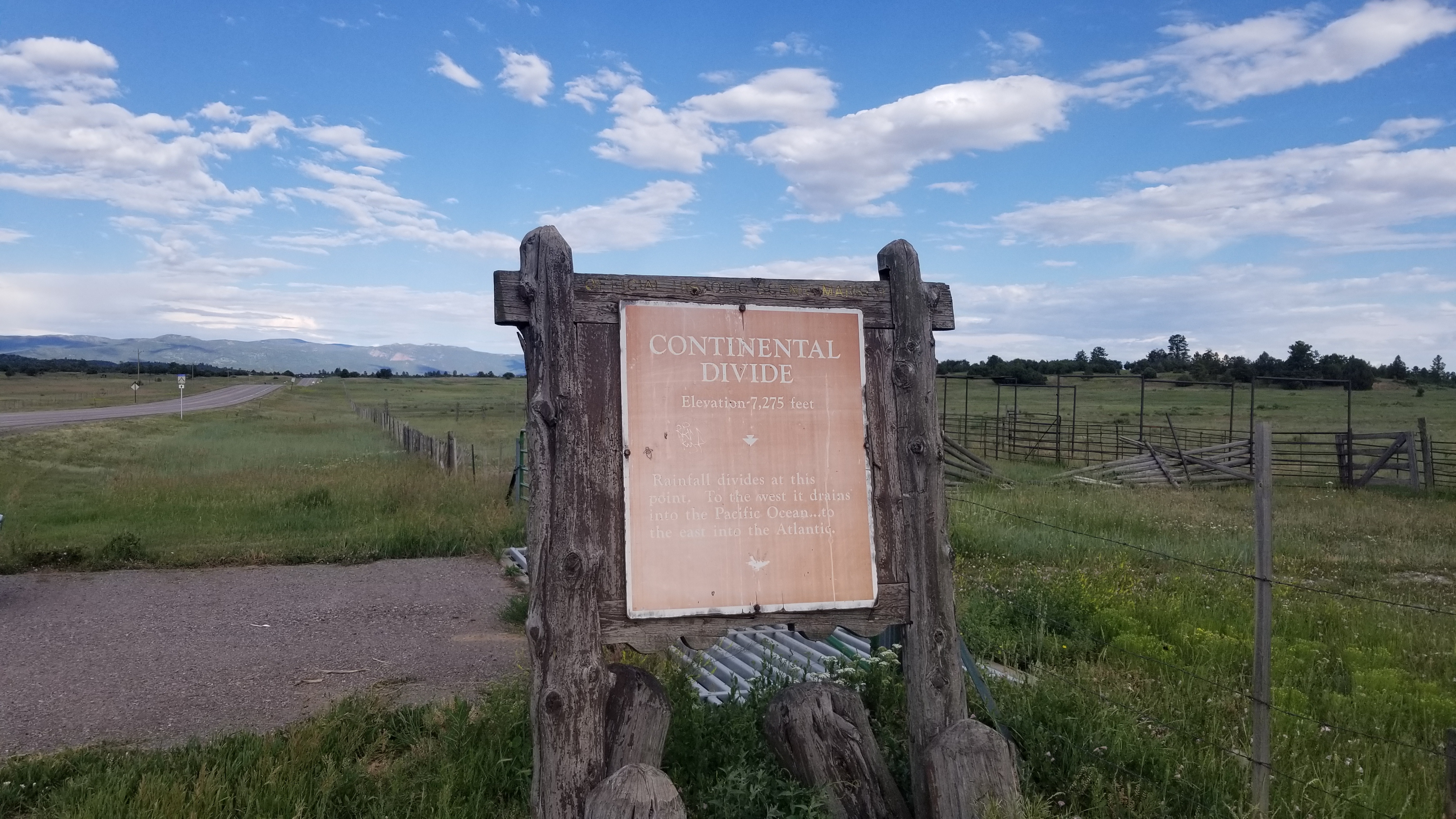Looking toward the east of the Continental Divide Marker