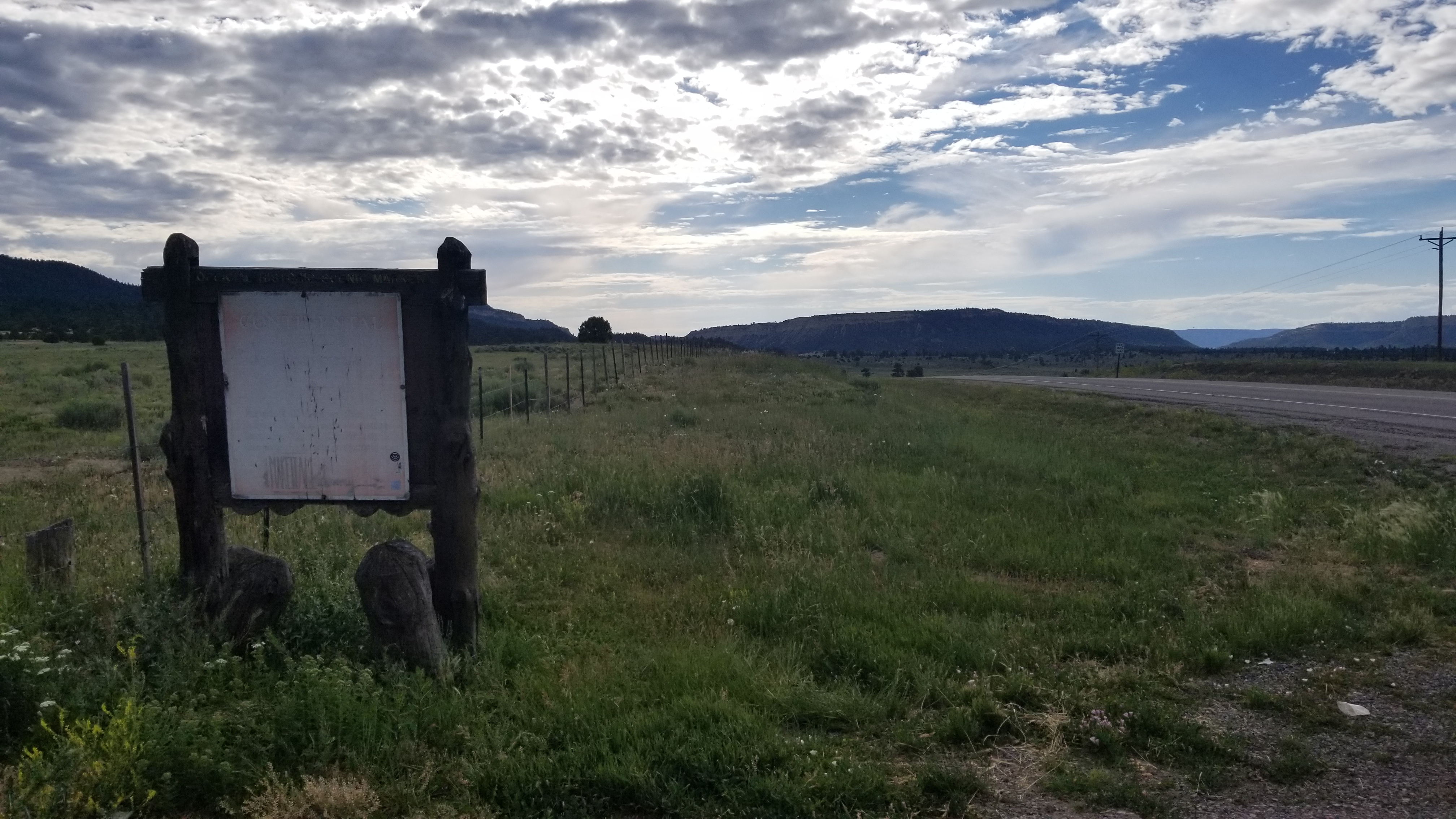 Looking to the west of the Continental Divide Marker (reverse side)