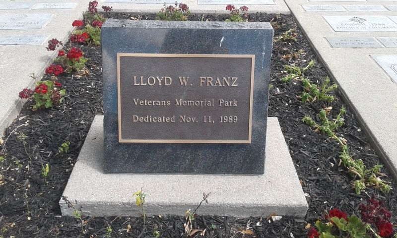 Lloyd W. Franz Veterans Memorial Park Marker image. Click for full size.