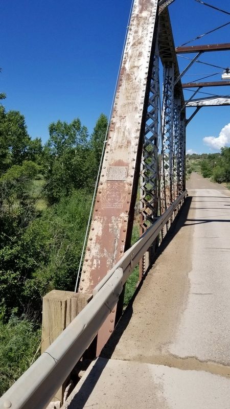 The Florida River Railroad Bridge No. 437 Marker on the bridge image. Click for full size.