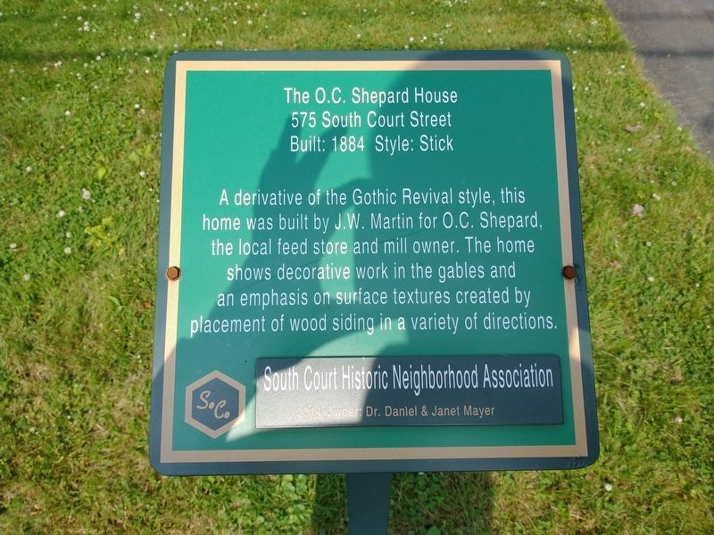 The O.C. Shepard House Marker image. Click for full size.