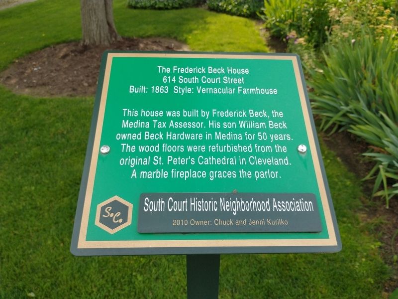 The Frederick Beck House Marker image. Click for full size.