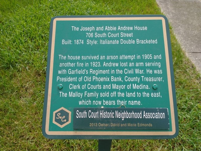 The Joseph and Abbie Andrew House Marker image. Click for full size.