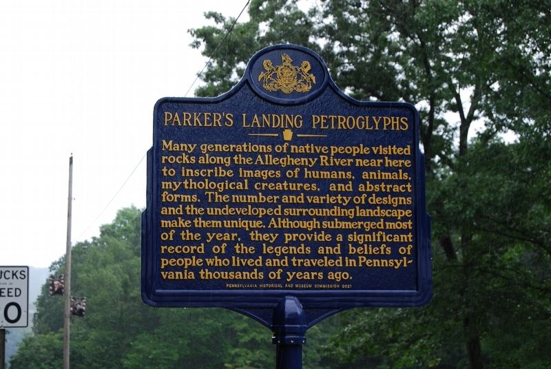 Parker's Landing Petroglyphs Marker image. Click for full size.