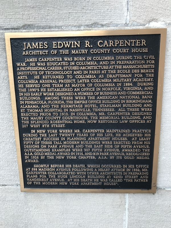 James Edwin R. Carpenter Marker image. Click for full size.
