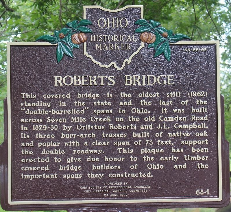 Roberts Bridge side of the marker image. Click for full size.