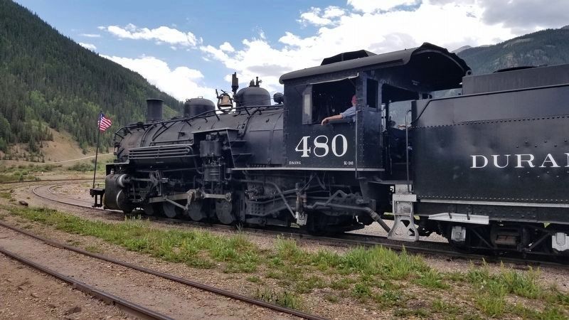 The Durango & Silverton Railroad Engine No. 480 in Silverton image. Click for full size.