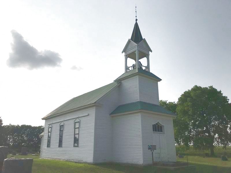 Vangen Norwegian Evangelical Lutheran Church & Marker. Click for full size. Vangen Norwegian Evangelical Lutheran Church & Marker image. Click for full size.