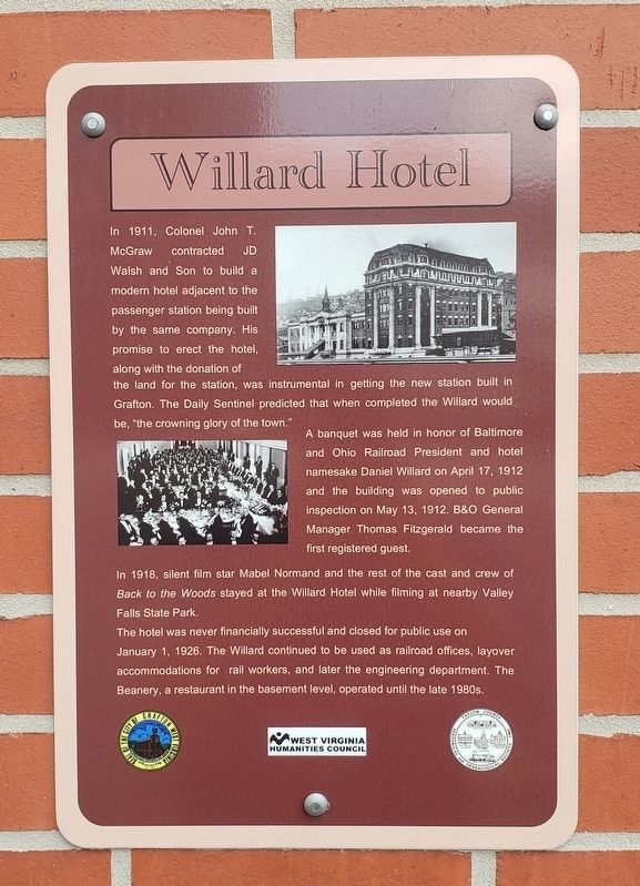 Willard Hotel Marker. Click for full size. Willard Hotel Marker image. Click for full size.