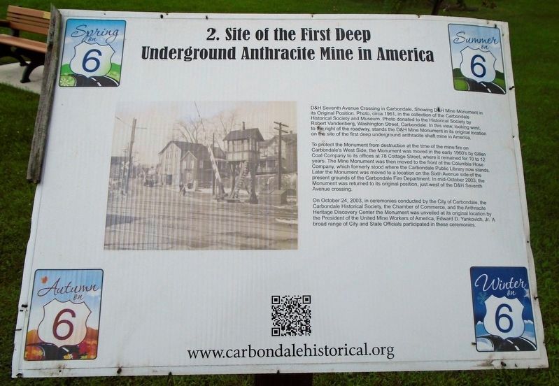 Site of the First Deep Underground Anthracite Mine in America Marker image. Click for full size.